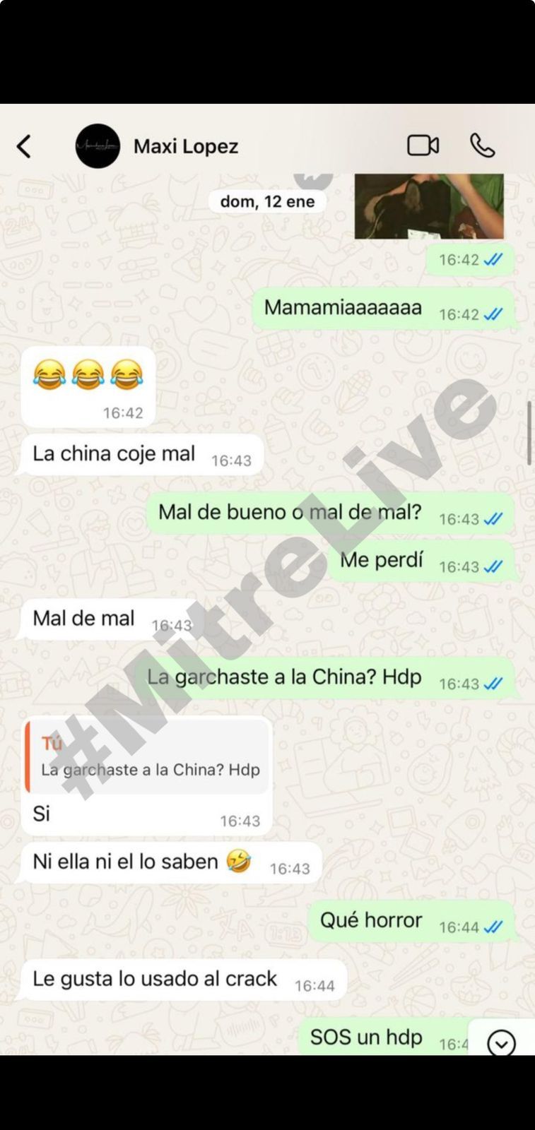 Chat de Maxi López por China Suárez