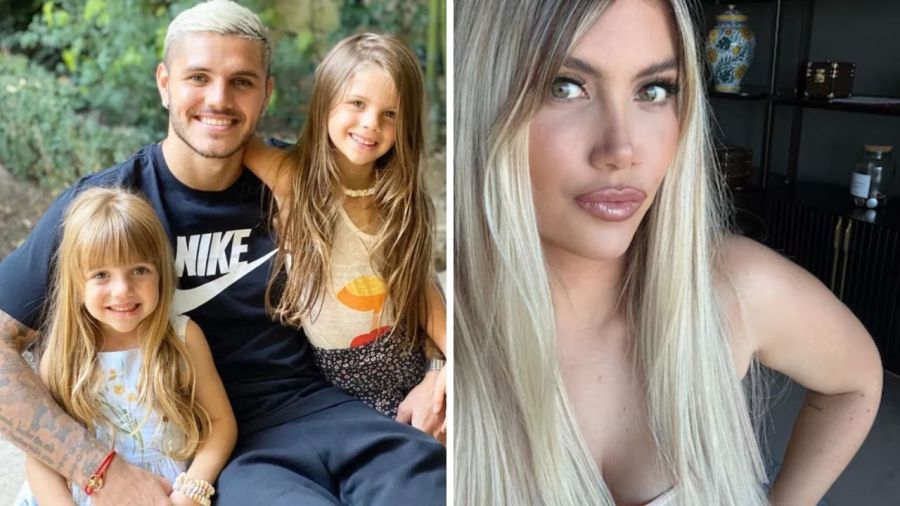 Mauro Icardi con sus hijas - Wanda Nara 