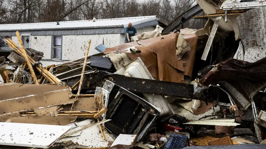 Poplar Bluff, al sur de Missouri, devastada por los tornados.