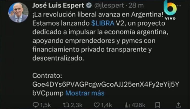 Hackearon cuenta de Espert