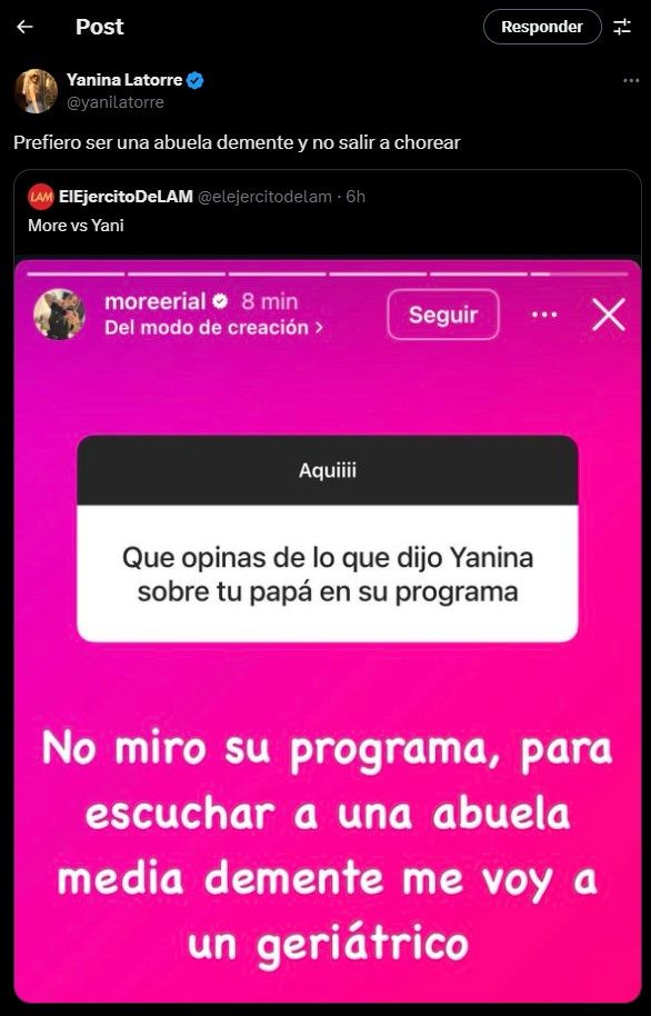 Morena Rial sobre Yanina Latorre