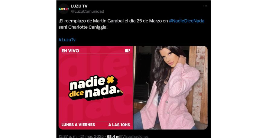 Charlotte Caniggia en Luzu TV