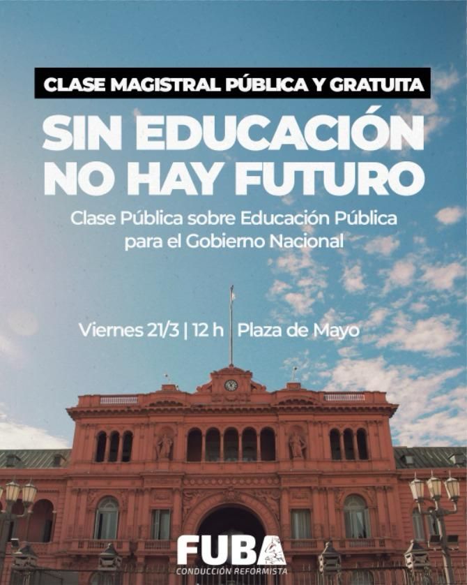 La FUBA hará este viernes una clase magistral en la Plaza de Mayo