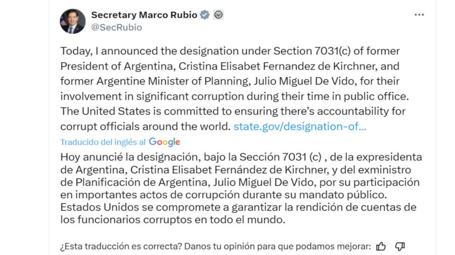 Marco Rubio tweet 20250321