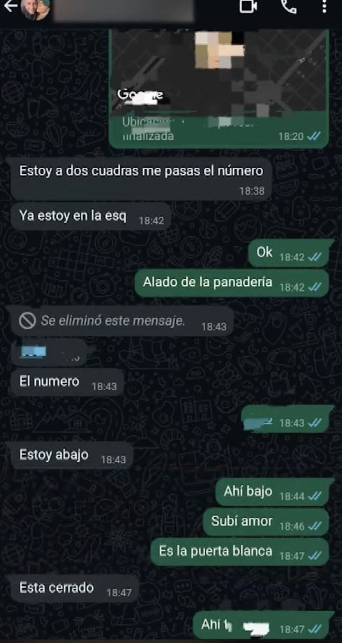 Chat entre Lucas marido de Sandra y Delfina la escort