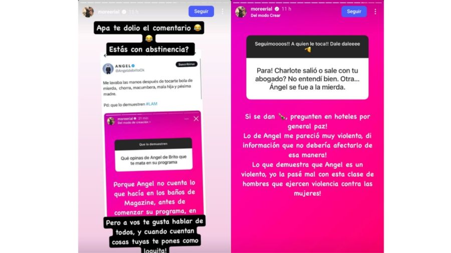 La respuesta de Morena Rial a Ángel de Brito