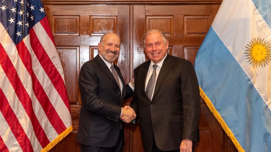 El canciller argentino Gerardo Werthein y el secretario de Comercio de EEUU, Howard Lutnick