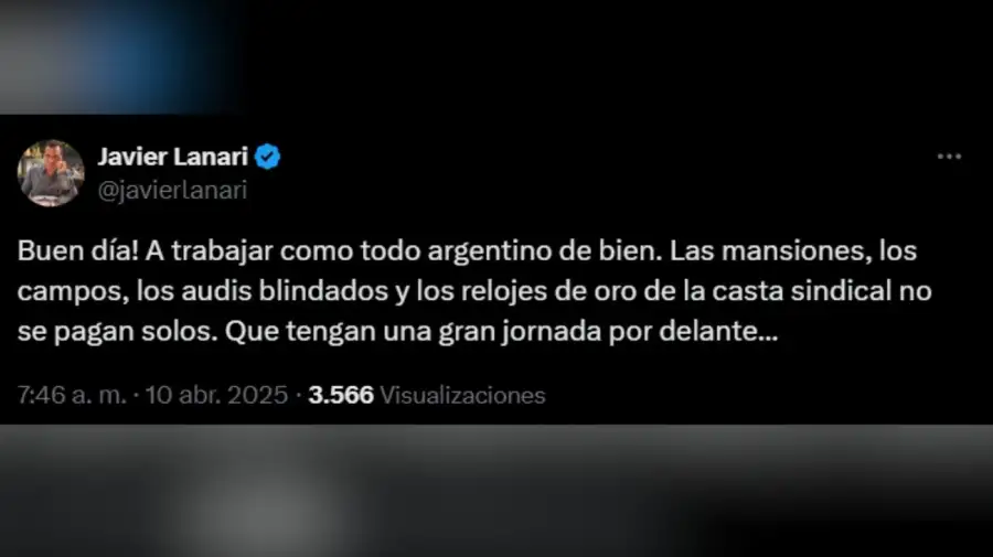 tweet javier lanari