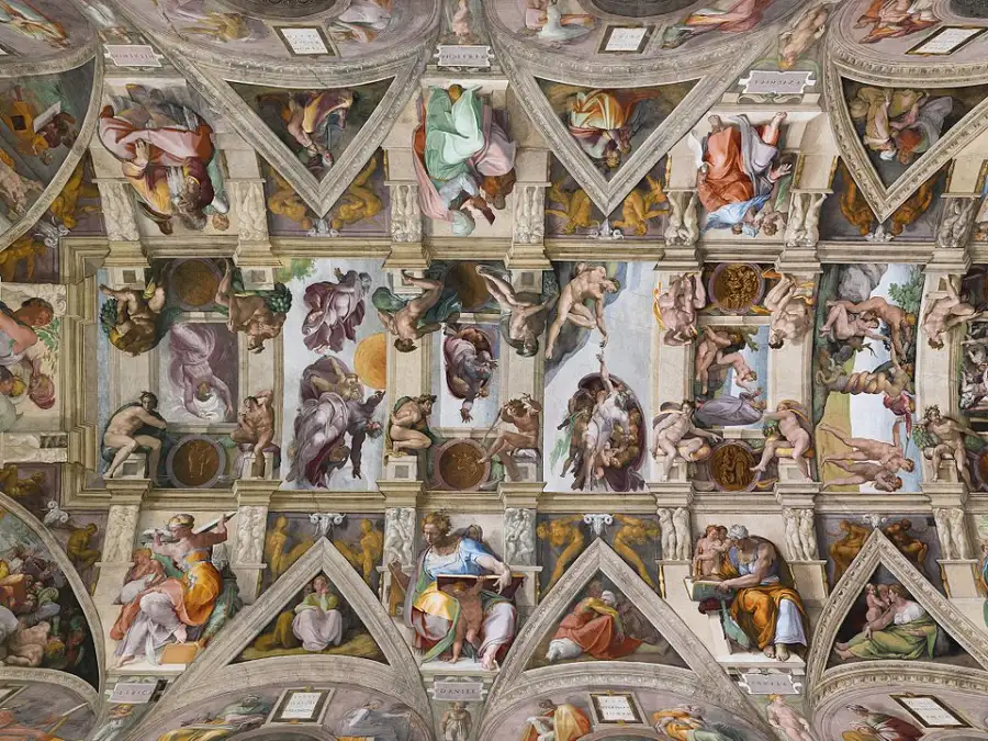 Capilla Sixtina, bóveda pintada por Miguel Angel