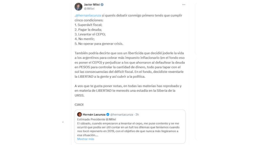 Javier Milei X 20250417