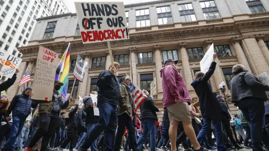 Protesta contra Trump en Chicago.