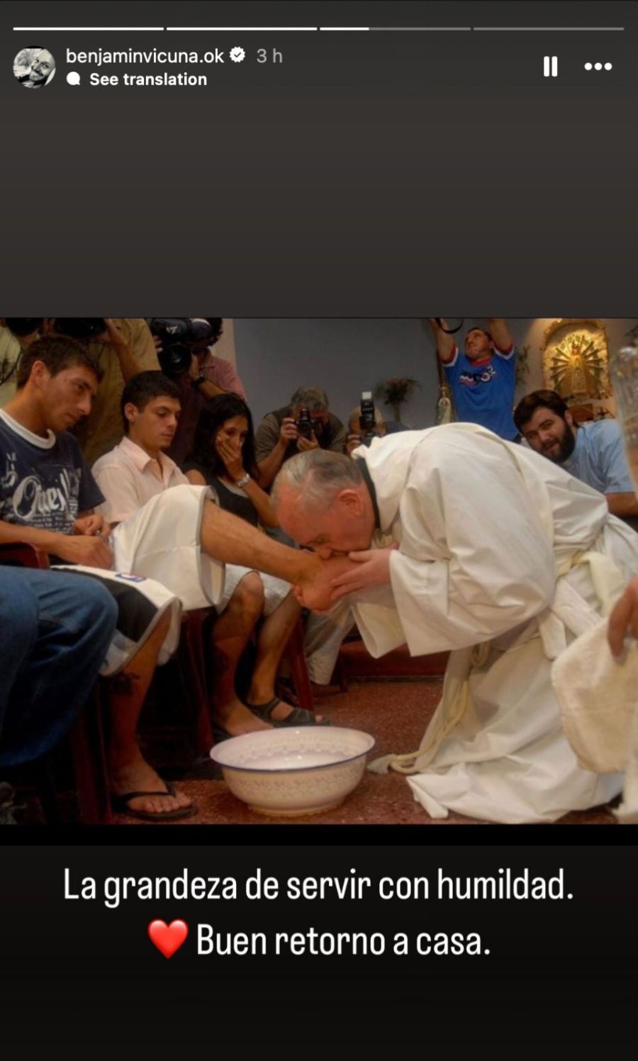 El saludo de al Papa Francisco