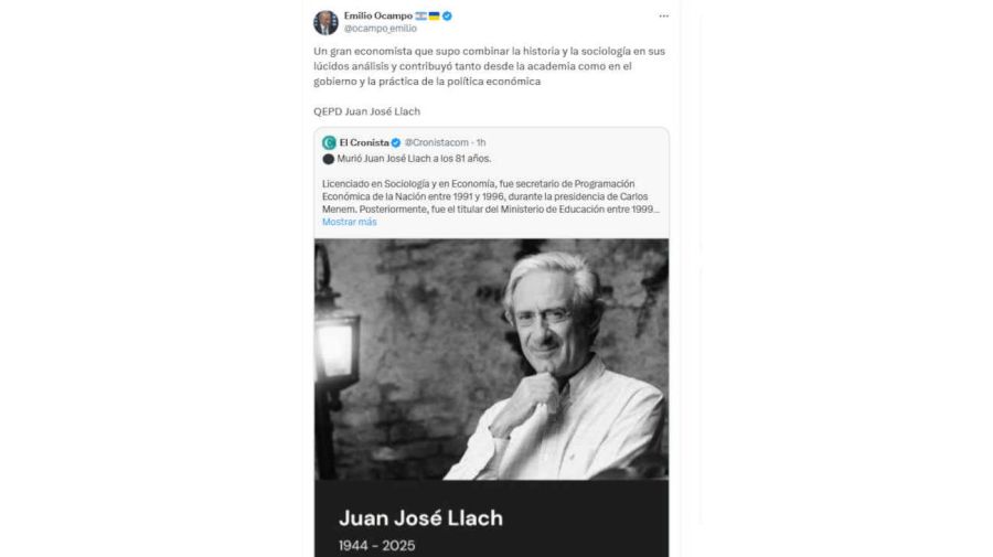 Juan José Llach en X 20250421