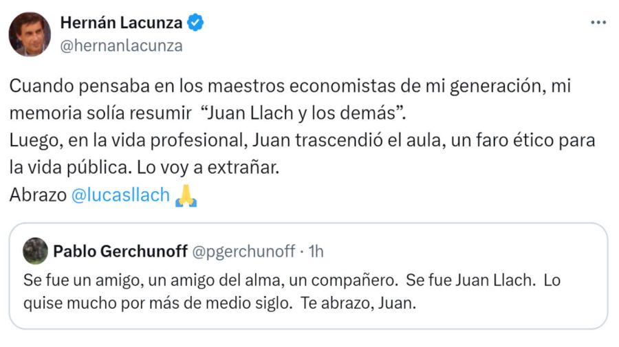 Juan José Llach en X 20250421