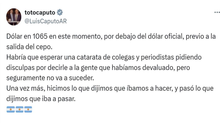 Luis Caputo X 20250421