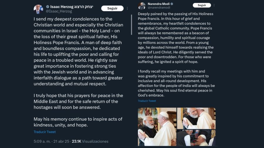 Mensajes por la muerte del Papa Francisco