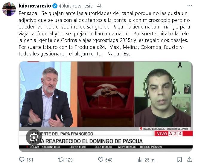 Tuit Luis Novaresio
