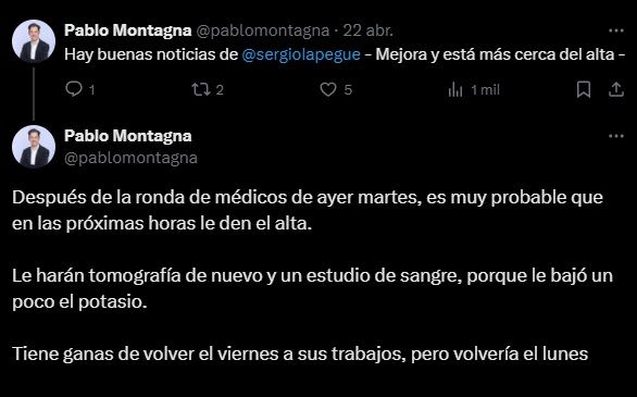 Revelaron cuándo volverá Sergio Lapegüe a América TV tras su internación