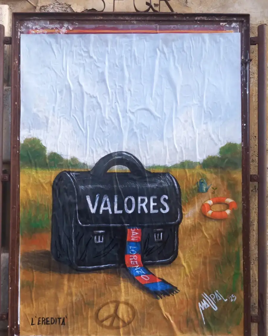 Pintura del artista romano Maupal en homenaje al Papa Francisco
