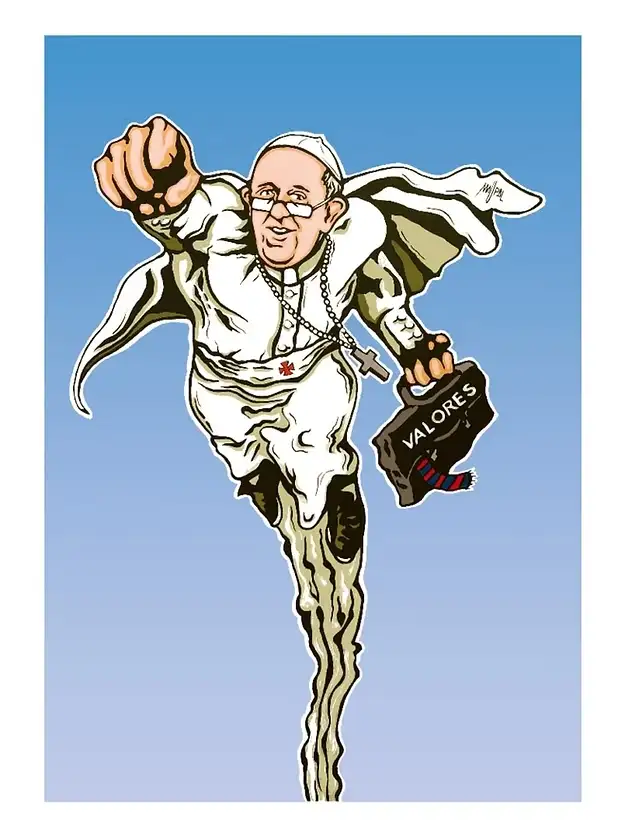 Pintura del artista romano Maupal en homenaje al Papa Francisco