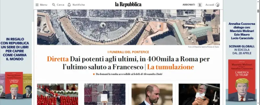 Portada de La Republica dedicada al Papa Francisco