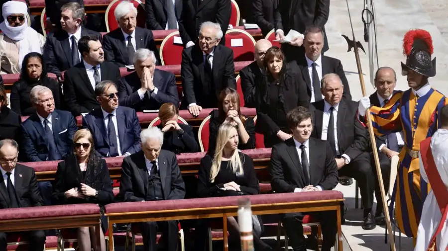 Milei, en la despedida al papa Francisco en Roma.