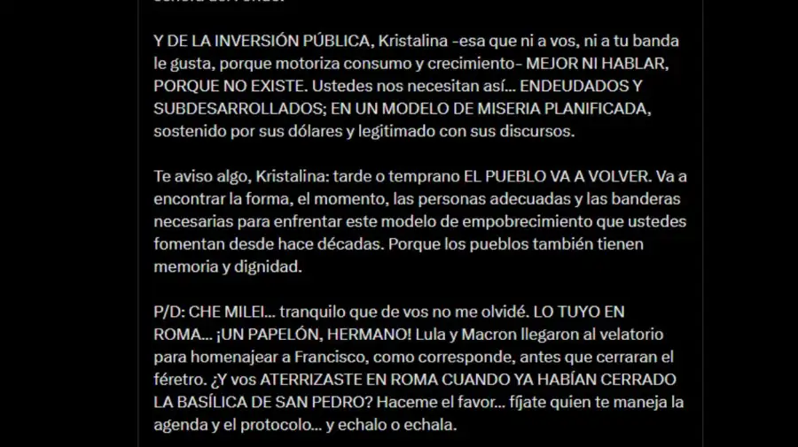 Twitter Cristina Kirchner Che Kristalina