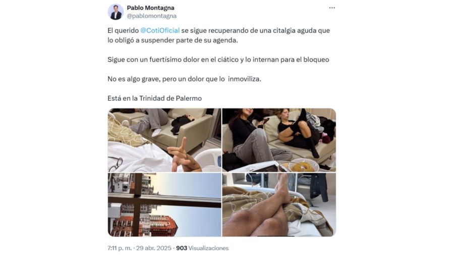 La salud de Coti Sorokin