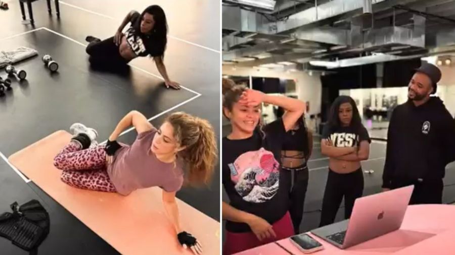 Shakira durante sus ensayos del tour