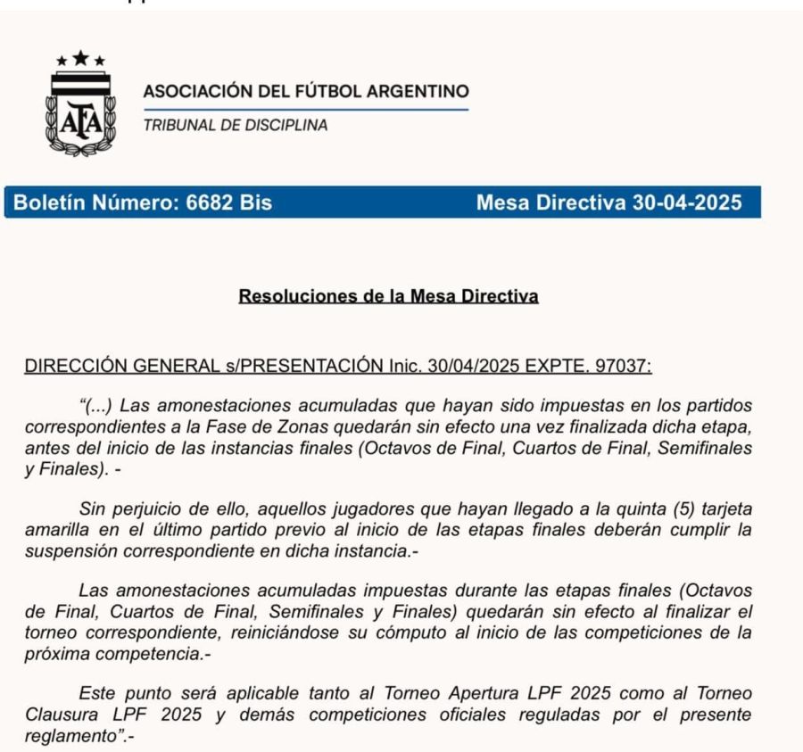 AFA amarillas