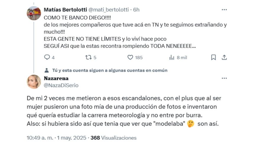 El apoyo a Diego Poggi tras su cruce con Rodrigo Lussich