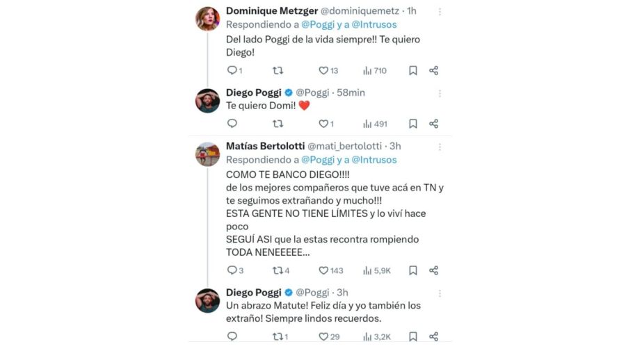 El apoyo a Diego Poggi tras su cruce con Rodrigo Lussich