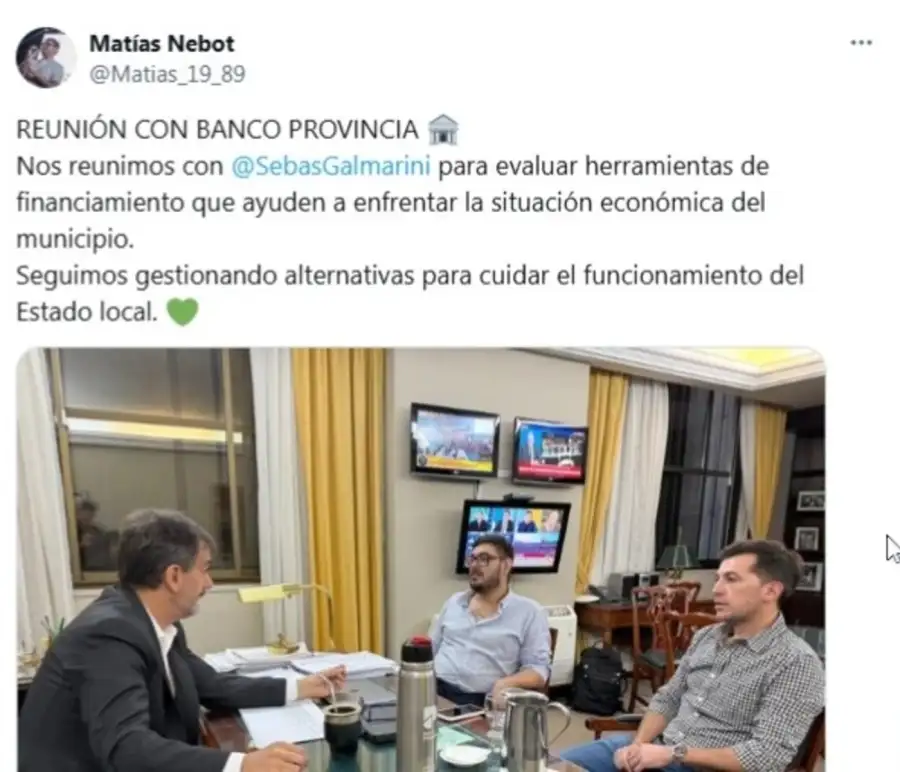 Posteo de Matías Nebot