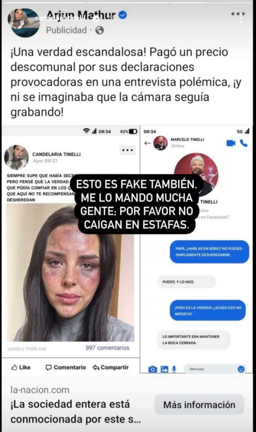 La estafa que denunció Cande Tinelli