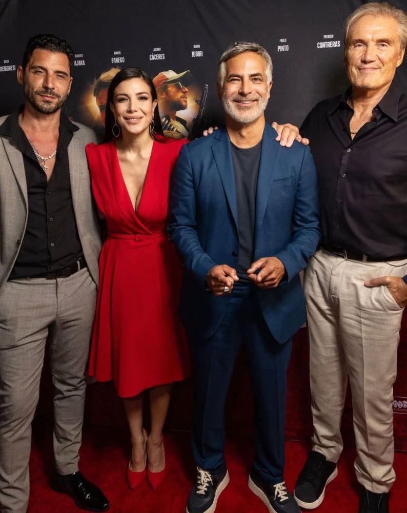Matías Desiderio, Dolph Lundgren, Andrea Rincón y Guillermo Zapata