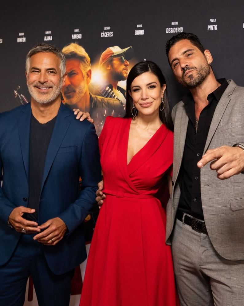 Matías Desiderio, Dolph Lundgren, Andrea Rincón y Guillermo Zapata