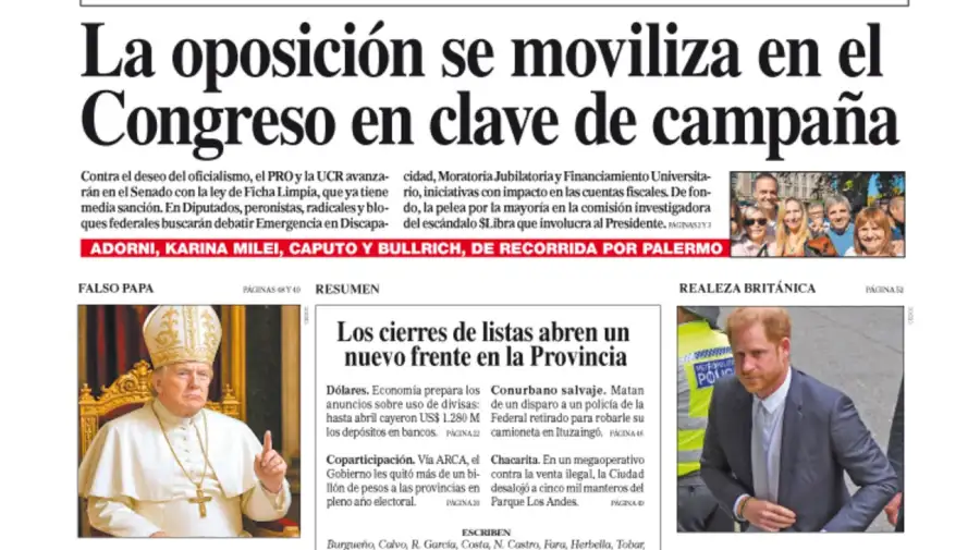 Diario Perfil tapa domingo 3 de mayo de 2025.