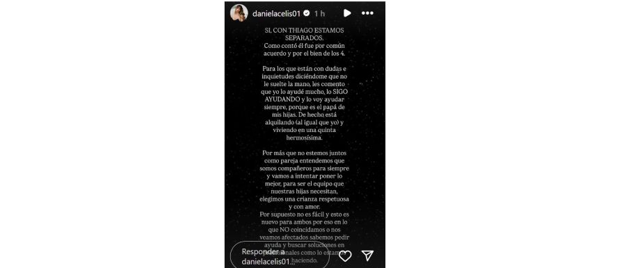 Daniela Celis sobre su ruptura con Thiago Medina