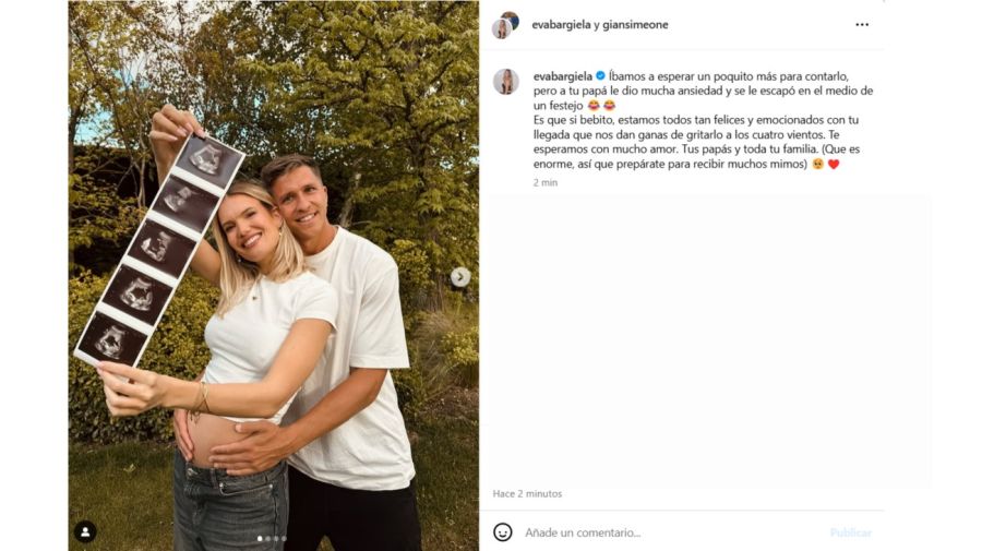 Eva Bargiela confirmó su embarazo