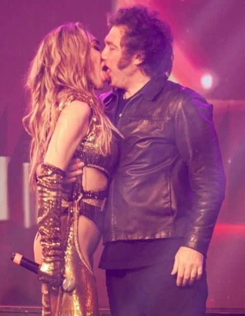 Fatima Flores y Javier Milei