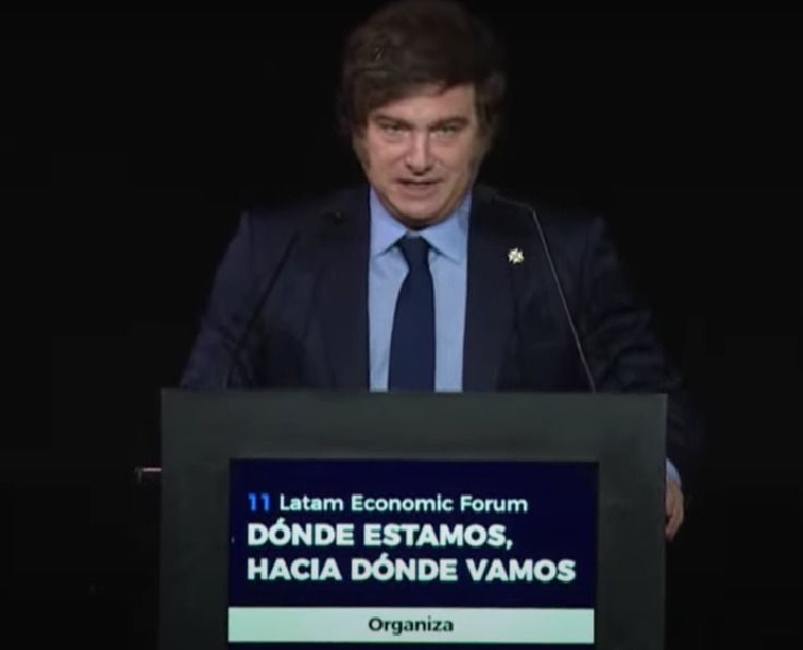 Javier Milei en el Latam Economic Forum 2025. 