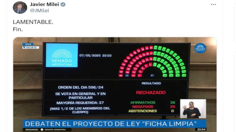 Javier Milei X 20250507