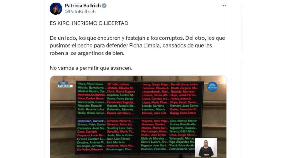 Patricia Bullrich X 20250507
