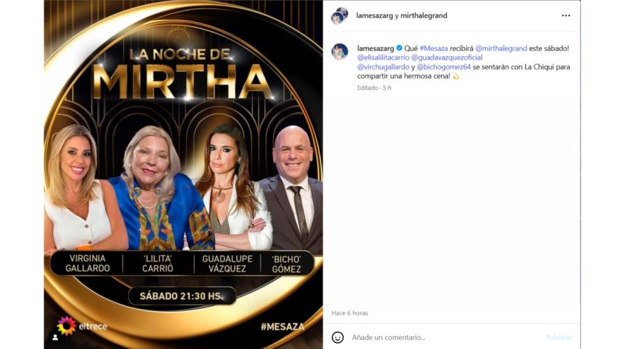 Quiénes son los invitados de Mirtha Legrand para el sábado 10 de mayo