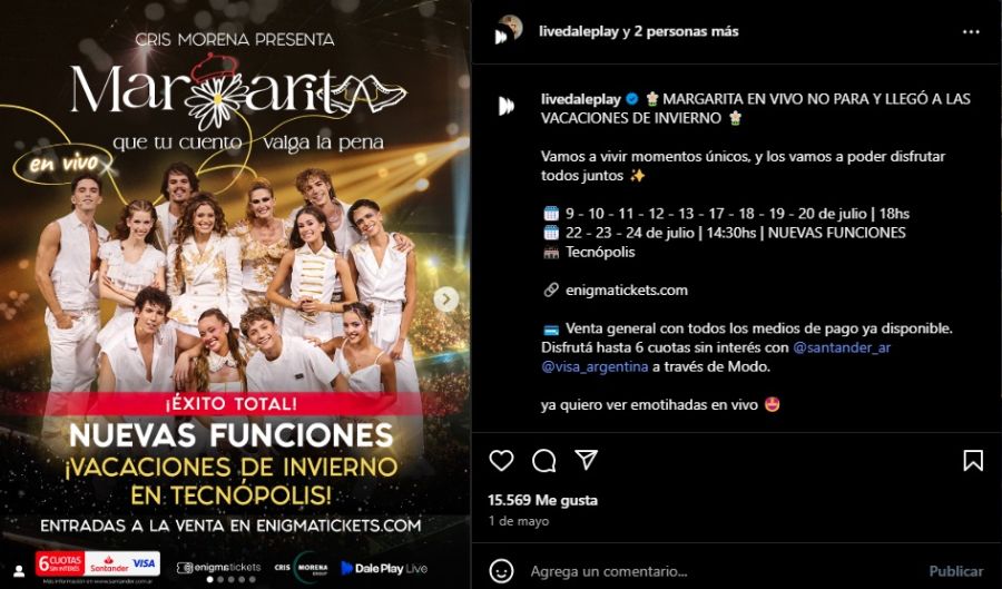 Ventas de las funcionas de Margarita en Tecnópolis