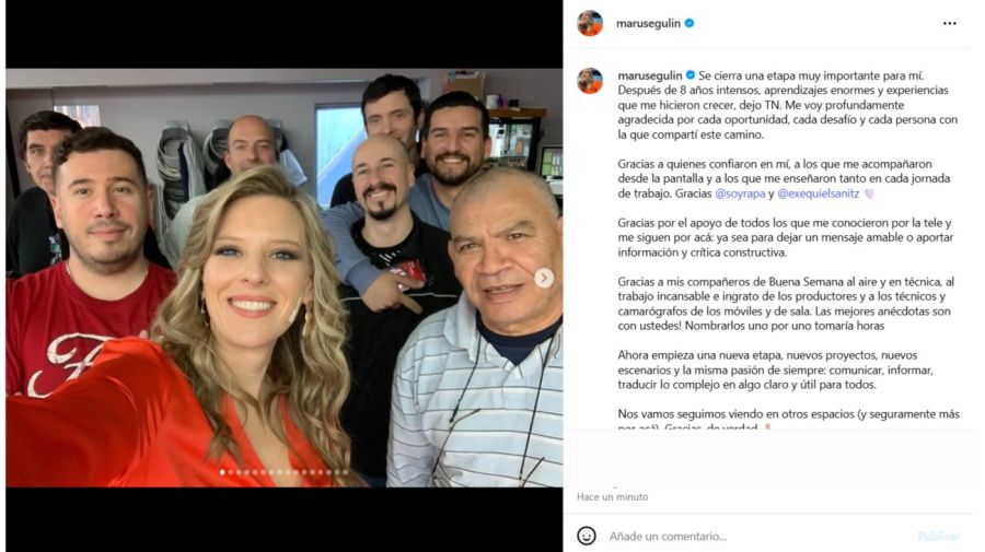 Maru Segulin se despidió de TN