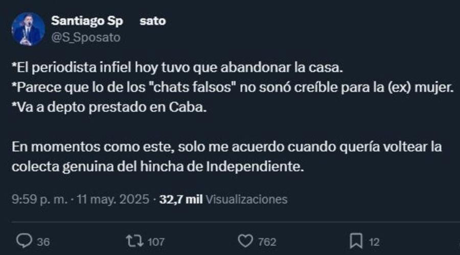 Echaron a Diego Brancatelli de su casa