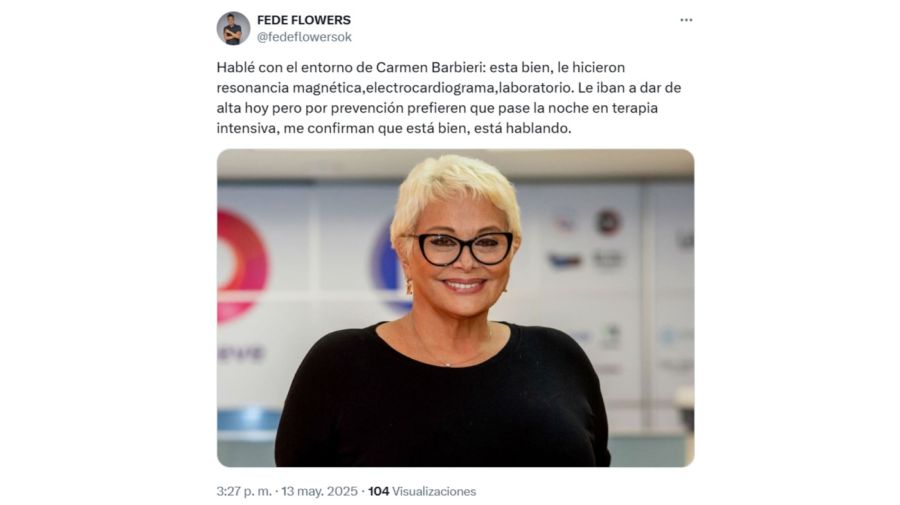 Carmen Barbieri en terapia intensiva