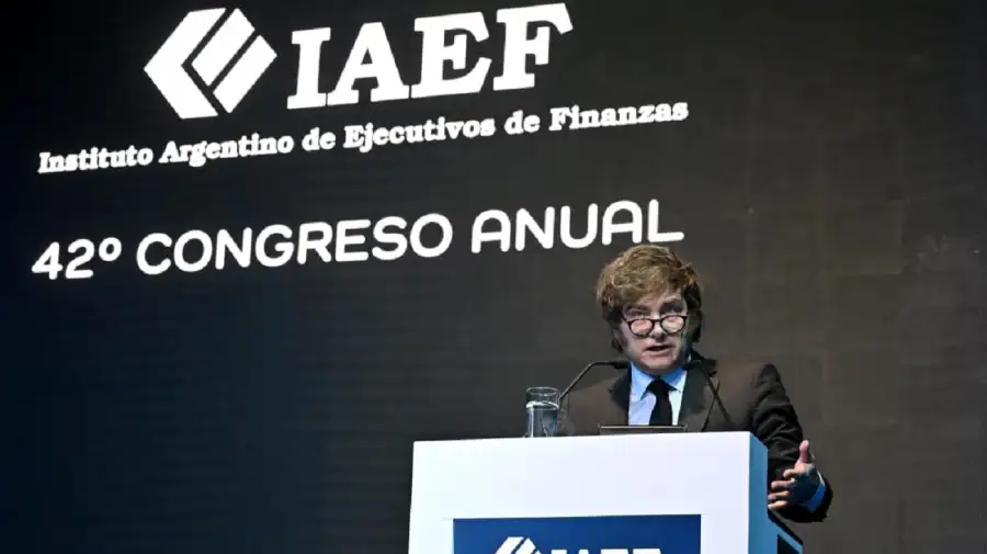 Javier Milei en el cierre del 42° Congreso Económico del IAEF