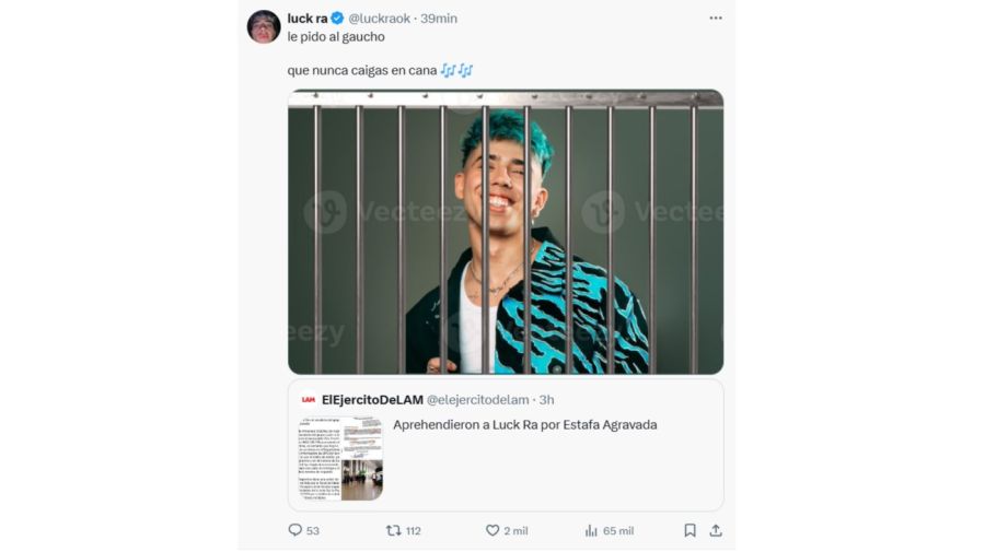 Luck Ra tras su supuesta detención en Bolivia